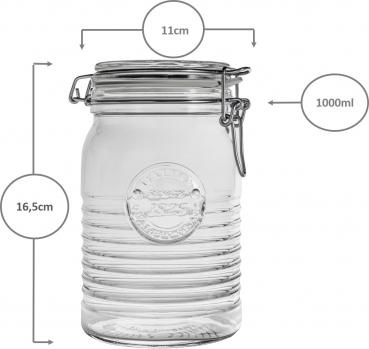 Preview: Bügelverschlussglas Officina 1000ml - 1 Stück